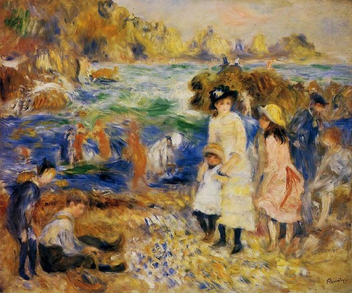 Pierre Auguste Renoir Enfants au bord de la mer a Guernsey oil painting picture